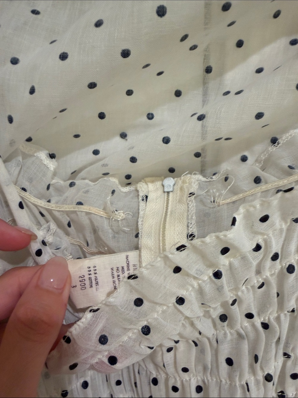 True vintage polkadot maxi dress size XS - Picture 5 of 7